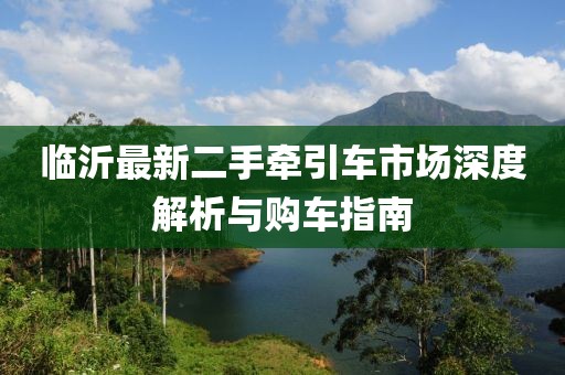 臨沂最新二手牽引車(chē)市場(chǎng)深度解析與購(gòu)車(chē)指南