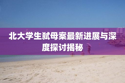 北大學(xué)生弒母案最新進展與深度探討揭秘