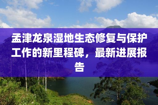 孟津龍泉濕地生態(tài)修復(fù)與保護(hù)工作的新里程碑，最新進(jìn)展報(bào)告