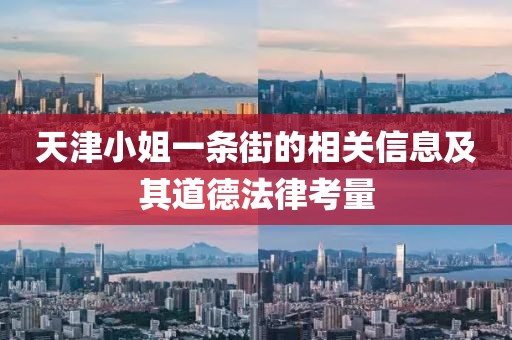 天津小姐一條街的相關(guān)信息及其道德法律考量