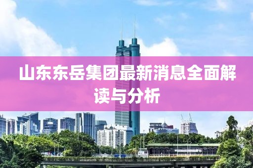 山東東岳集團(tuán)最新消息全面解讀與分析