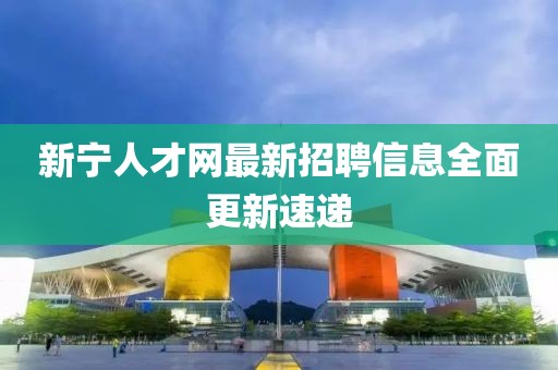 新寧人才網(wǎng)最新招聘信息全面更新速遞