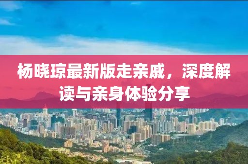 楊曉瓊最新版走親戚，深度解讀與親身體驗(yàn)分享