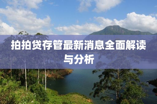 拍拍貸存管最新消息全面解讀與分析