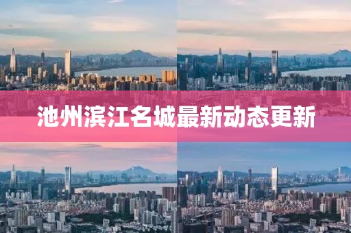 池州濱江名城最新動態(tài)更新