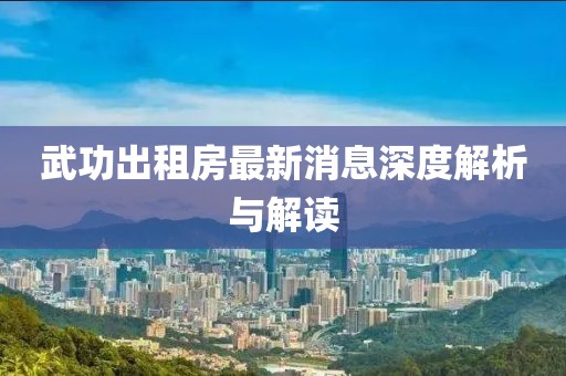 武功出租房最新消息深度解析與解讀