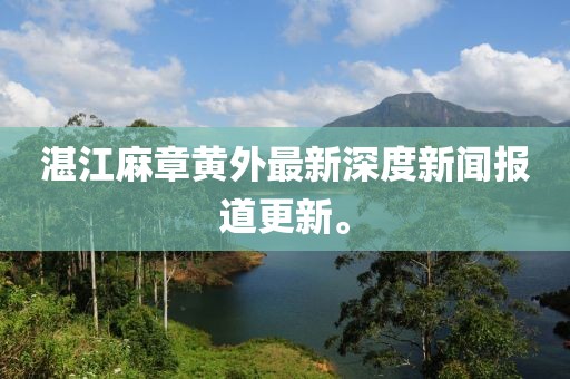 湛江麻章黃外最新深度新聞報(bào)道更新。