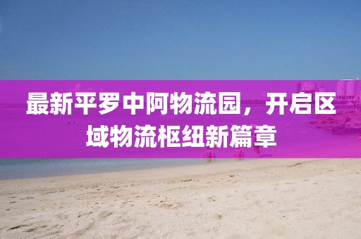 最新平羅中阿物流園，開啟區(qū)域物流樞紐新篇章