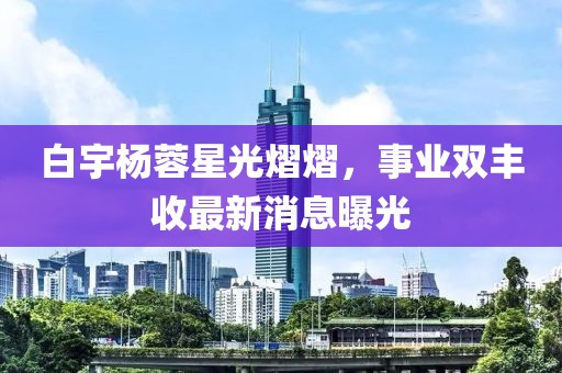 白宇楊蓉星光熠熠，事業(yè)雙豐收最新消息曝光