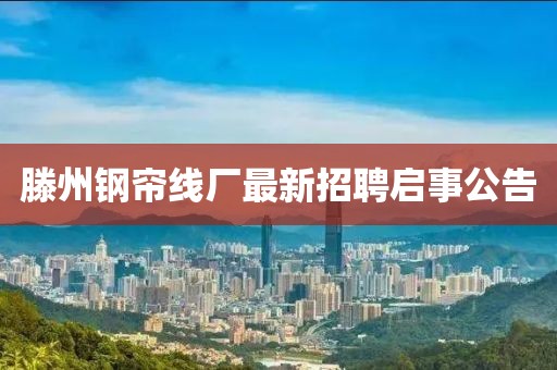 滕州鋼簾線廠最新招聘啟事公告