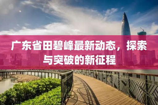廣東省田碧峰最新動態(tài)，探索與突破的新征程