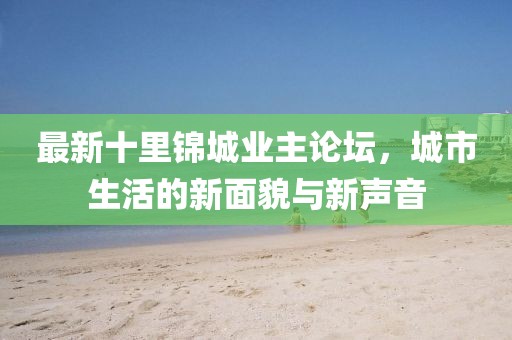 最新十里錦城業(yè)主論壇，城市生活的新面貌與新聲音