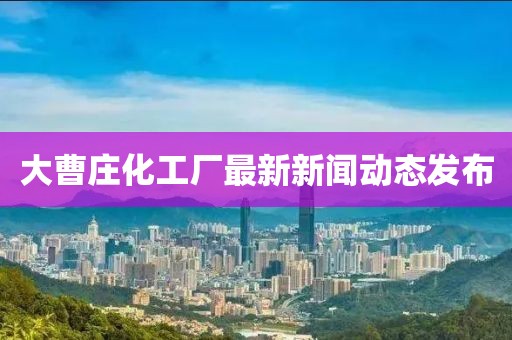 大曹莊化工廠(chǎng)最新新聞動(dòng)態(tài)發(fā)布