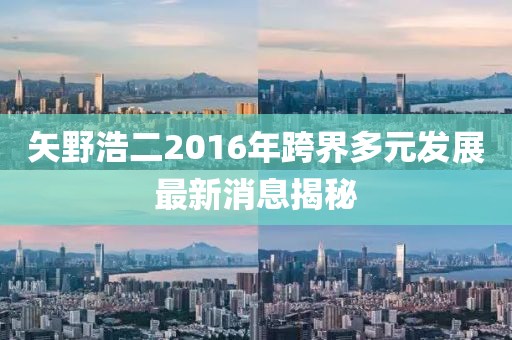 矢野浩二2016年跨界多元發(fā)展最新消息揭秘