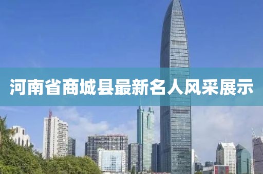 河南省商城縣最新名人風(fēng)采展示