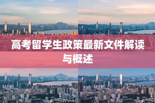 高考留學(xué)生政策最新文件解讀與概述