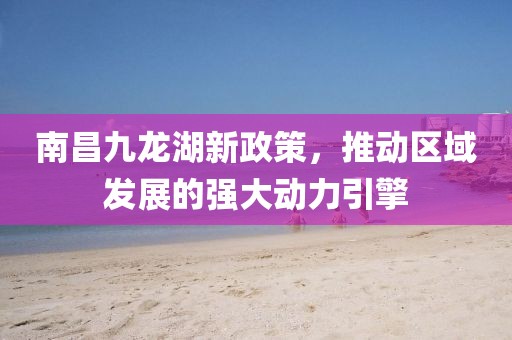 南昌九龍湖新政策，推動區(qū)域發(fā)展的強大動力引擎