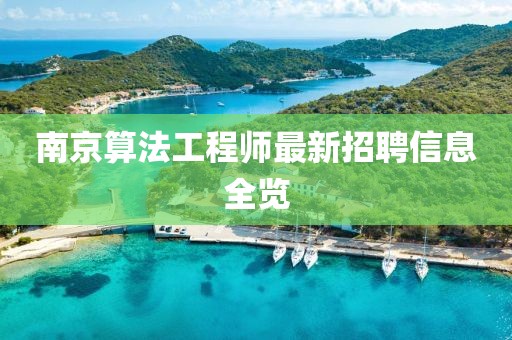 南京算法工程師最新招聘信息全覽