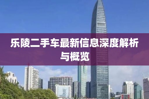 樂陵二手車最新信息深度解析與概覽