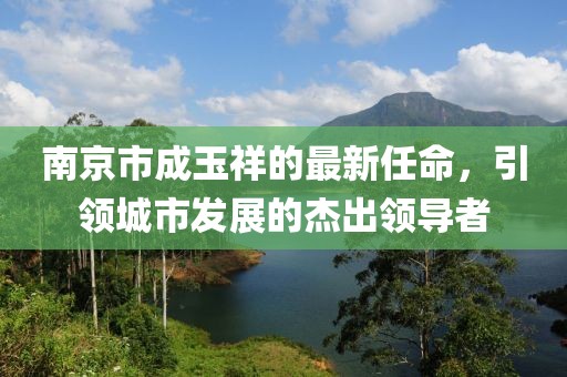 南京市成玉祥的最新任命，引領(lǐng)城市發(fā)展的杰出領(lǐng)導(dǎo)者