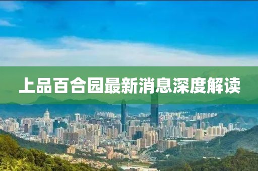 上品百合園最新消息深度解讀