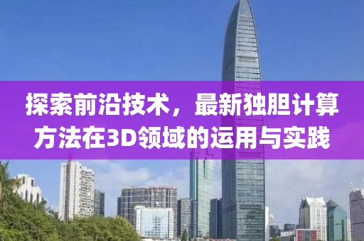 探索前沿技術(shù)，最新獨膽計算方法在3D領(lǐng)域的運用與實踐