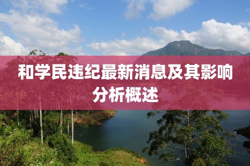 和學(xué)民違紀(jì)最新消息及其影響分析概述
