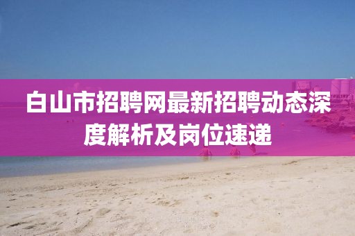 白山市招聘網(wǎng)最新招聘動態(tài)深度解析及崗位速遞