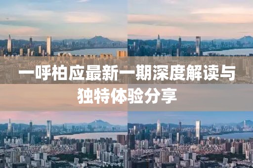 一呼柏應(yīng)最新一期深度解讀與獨(dú)特體驗(yàn)分享
