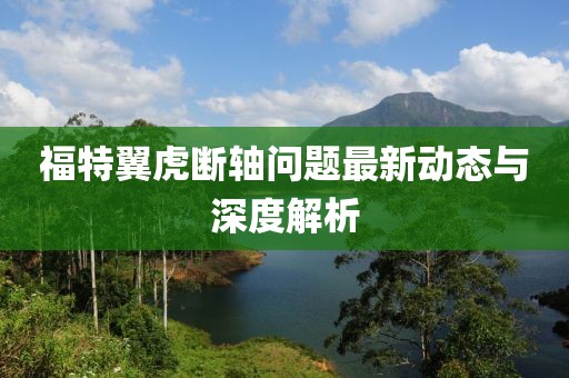 福特翼虎斷軸問題最新動(dòng)態(tài)與深度解析