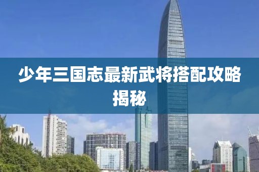 少年三國志最新武將搭配攻略揭秘