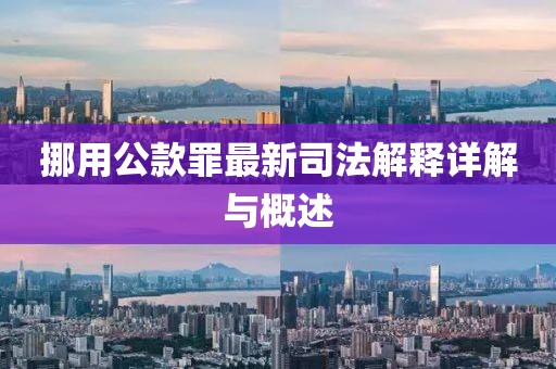 挪用公款罪最新司法解釋詳解與概述