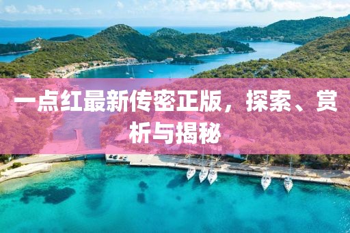 一點(diǎn)紅最新傳密正版，探索、賞析與揭秘