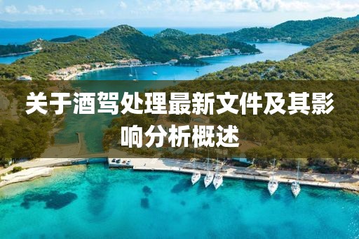 關于酒駕處理最新文件及其影響分析概述
