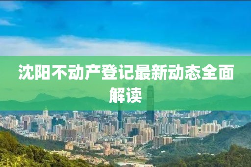 沈陽不動產(chǎn)登記最新動態(tài)全面解讀