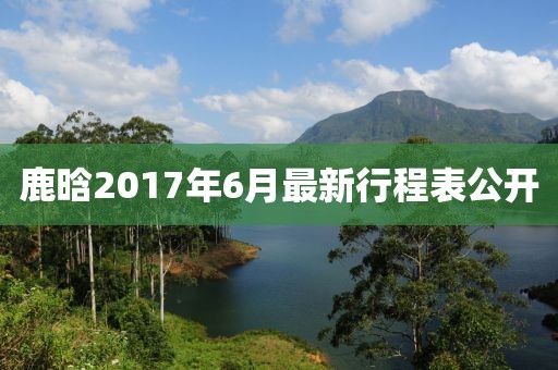 鹿晗2017年6月最新行程表公開