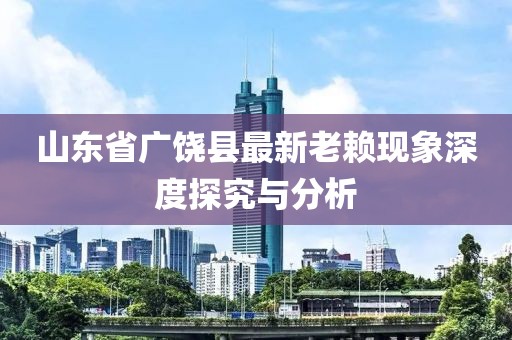 山東省廣饒縣最新老賴現(xiàn)象深度探究與分析