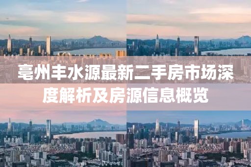 亳州豐水源最新二手房市場深度解析及房源信息概覽