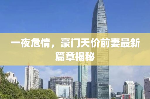 一夜危情，豪門天價(jià)前妻最新篇章揭秘