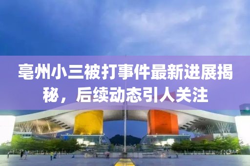 亳州小三被打事件最新進(jìn)展揭秘，后續(xù)動態(tài)引人關(guān)注