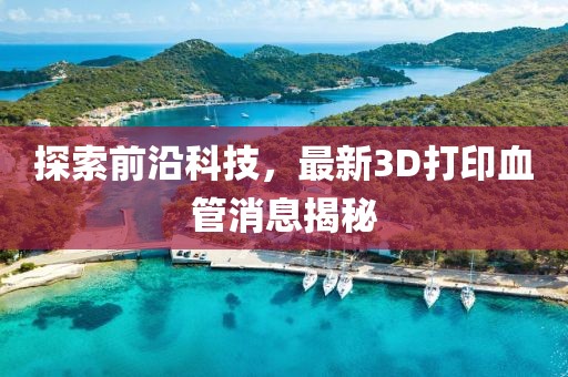 探索前沿科技，最新3D打印血管消息揭秘