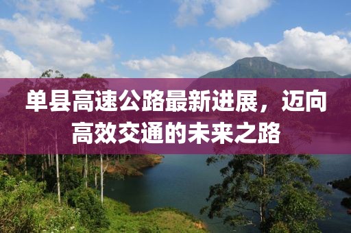 單縣高速公路最新進(jìn)展，邁向高效交通的未來之路