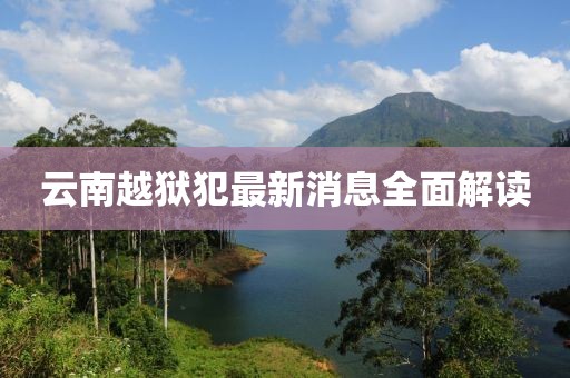 云南越獄犯最新消息全面解讀