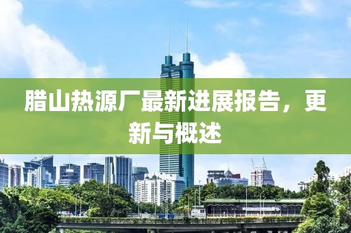 臘山熱源廠最新進(jìn)展報(bào)告，更新與概述