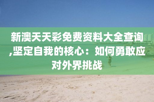 新澳天天彩免費(fèi)資料大全查詢,堅(jiān)定自我的核心：如何勇敢應(yīng)對(duì)外界挑戰(zhàn)
