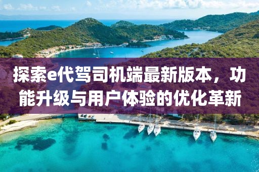 探索e代駕司機(jī)端最新版本，功能升級與用戶體驗(yàn)的優(yōu)化革新