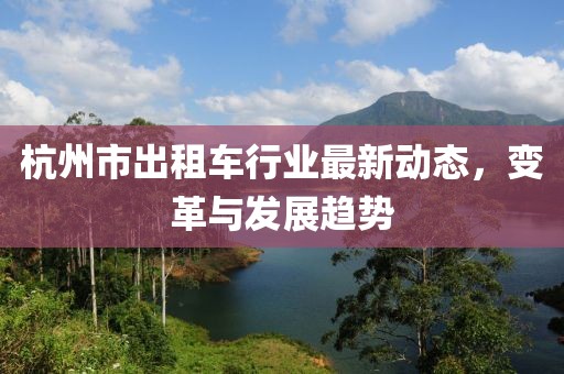 杭州市出租車行業(yè)最新動態(tài)，變革與發(fā)展趨勢