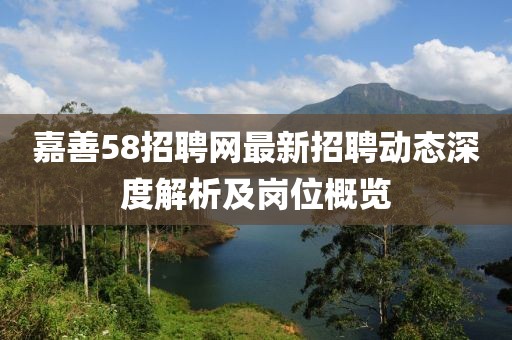 嘉善58招聘網(wǎng)最新招聘動態(tài)深度解析及崗位概覽
