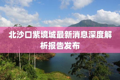 北沙口紫境城最新消息深度解析報告發(fā)布