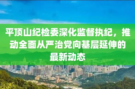 平頂山紀(jì)檢委深化監(jiān)督執(zhí)紀(jì)，推動(dòng)全面從嚴(yán)治黨向基層延伸的最新動(dòng)態(tài)